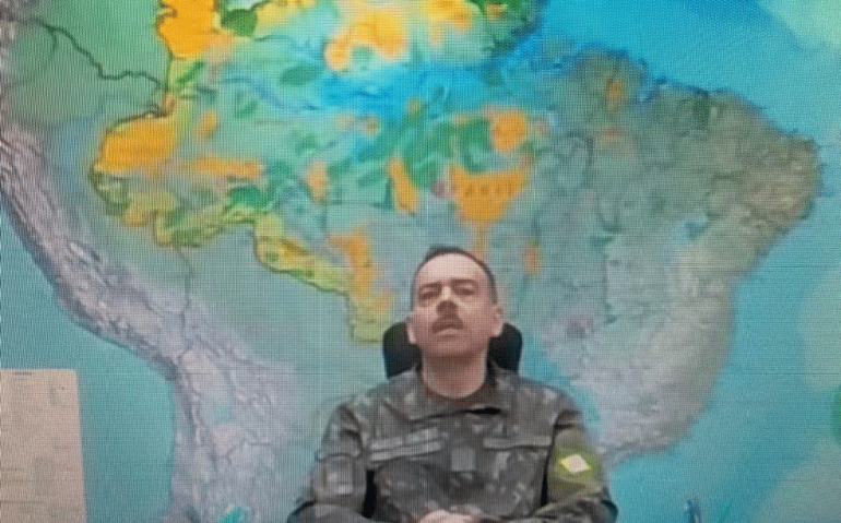 General Richard Nunes, chefe do Estado Maior do Exército, em depoimento do caso Marielle, no STF — Foto: Reprodução