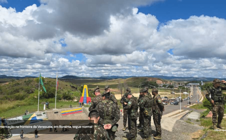 General e oficiais do estado-maior da 1ª Brigada de Infantaria  de Selva em Pacaraima, fronteira com a Venezuela (Edilene Lopes - Itatiaia)