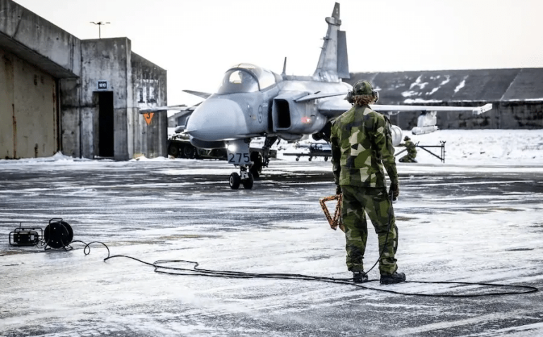 Gripen da Suécia no Ártico