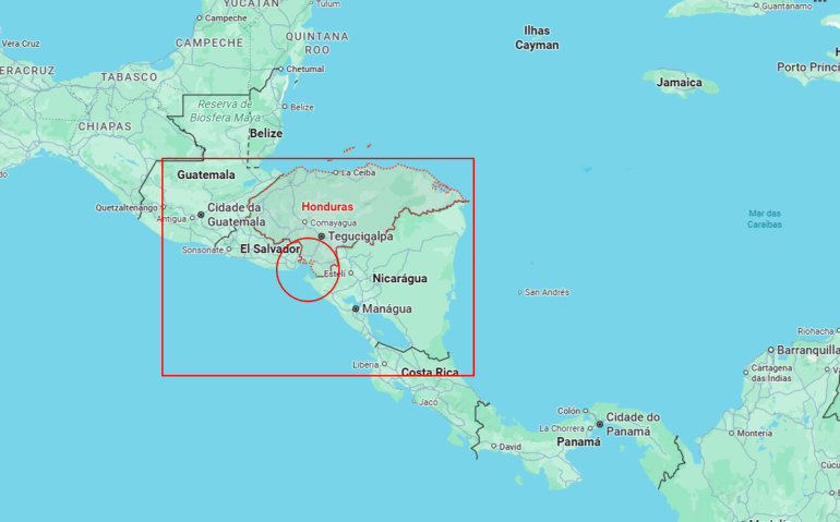 Invasão teria ocorrido no Golfo de Fonseca (Reprodução: Google Maps)