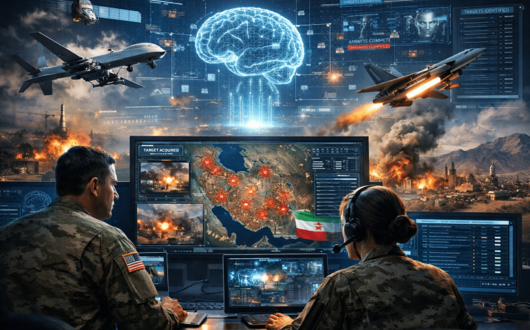 Inteligência Artificial na guerra dos EUA contra Irã (Imagem ilustrativa, criada por IA)