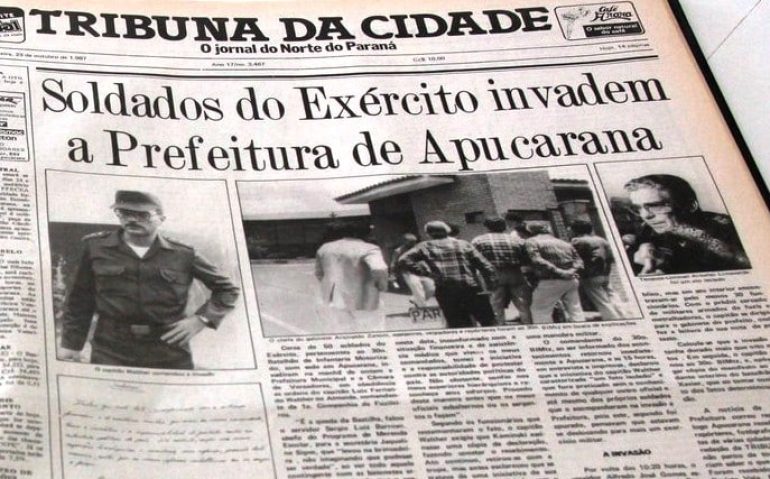 Capa do jornal Tribuna da Cidade, de Apucarana (23/10/1987)