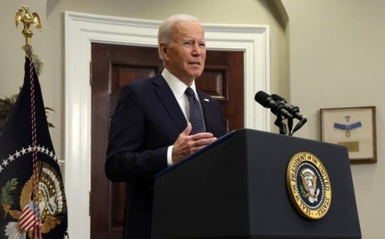 Presidente Joe Biden em pronunciamento nesta sexta-feira (18)
ALEX WONG/GETTY IMAGES NORTH AMERICA/GETTY IMAGES VIA AFP - 18.02.2022