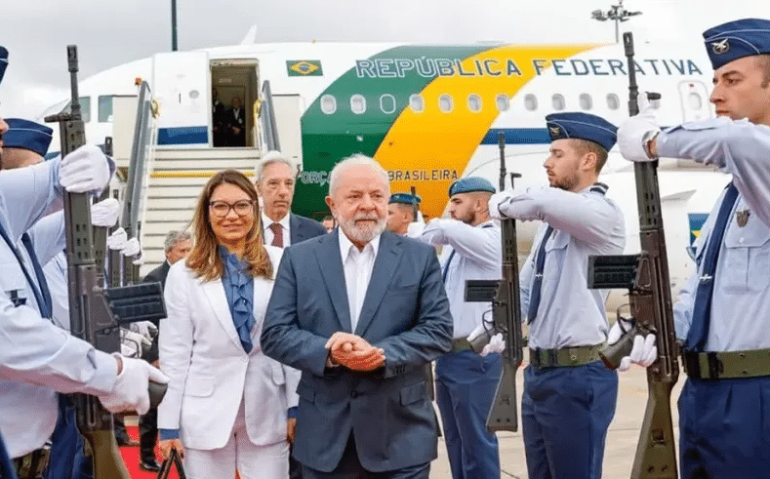Lula, Janja e o Aerolula: nova viagem — Foto: Ricardo Stuckert