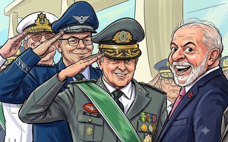 Lula estava bem-humorado no encontro com comandantes militares