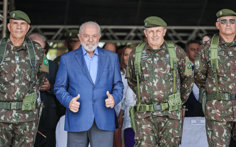 O presidente Luiz Inácio Lula da Silva, durante a cerimônia de Passagem de Comando do Comando Militar do Nordeste. em Recife (Ricardo Stuckert/PR/Divulgação)