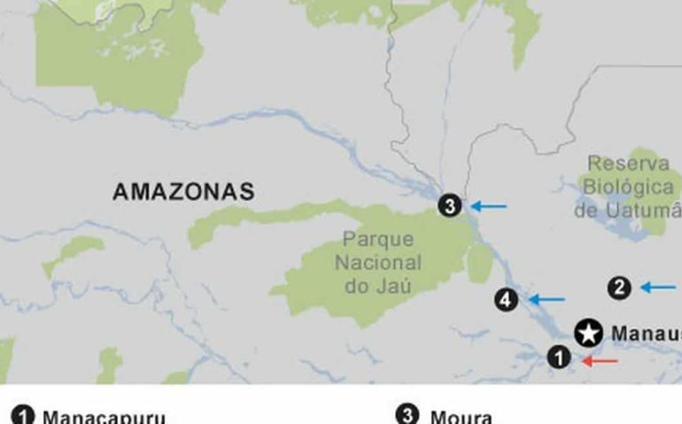 Mapa das manobras militares do Brasil na Amazônia Foto: Editoria de Arte
