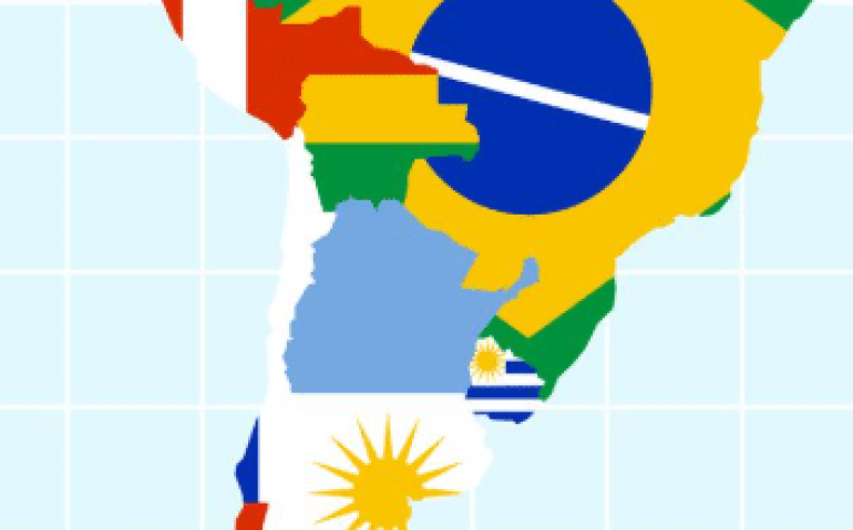 Mapa da américa do sul estilizado