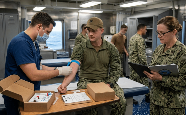Militar americano testando testosterona