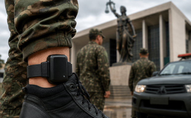Militar com tornozeleira