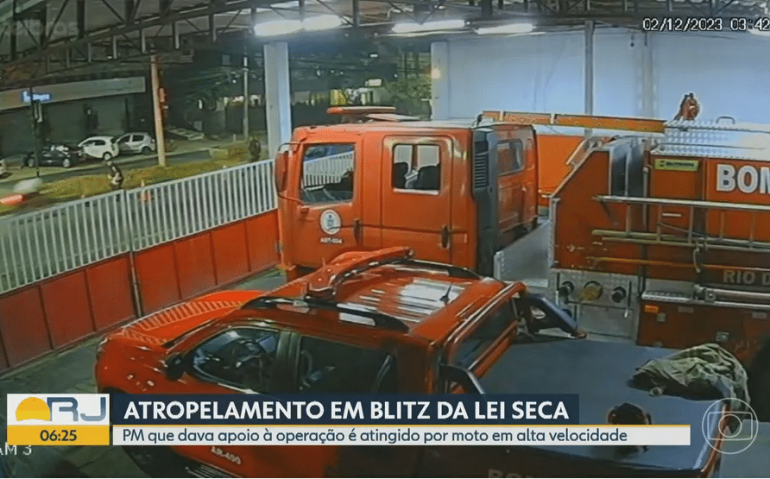 Instantes antes do acidente — Foto: Reprodução/TV Globo