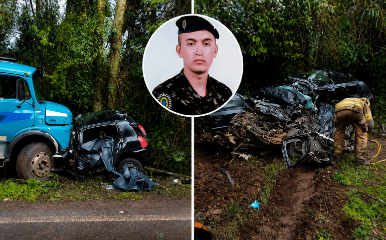 Colisão entre carro e caminhão causou duas mortes na BR 158, em Panambi