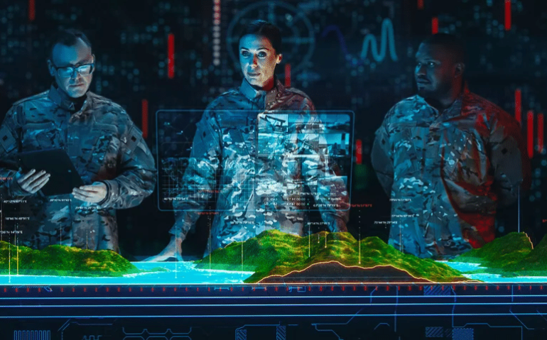 Militares americanos em guerra virtual