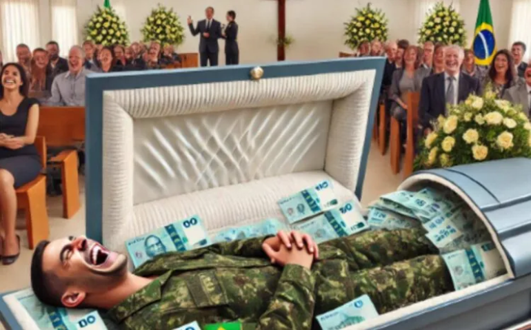 Morte ficta (Imagem de IA - Sociedade Militar)