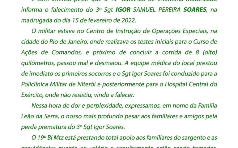 NOTA SARGENTO IGOR SOARES