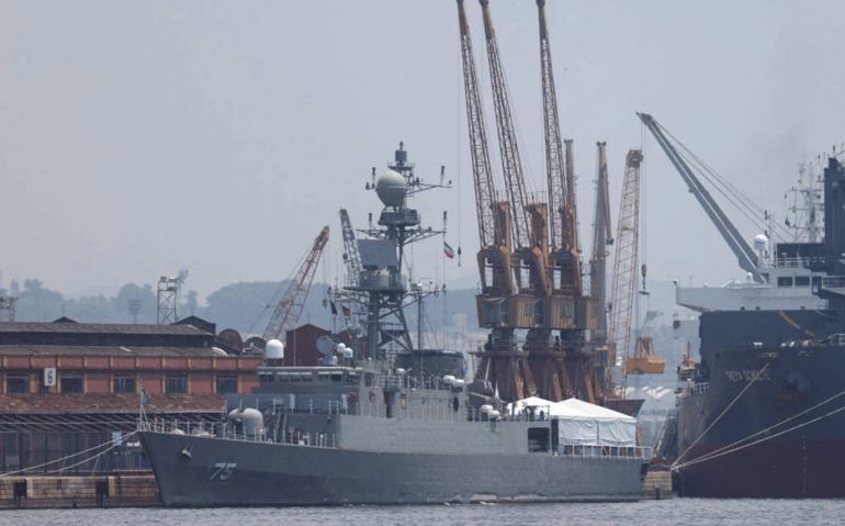 O navio de guerra iraniano Iris Dena no Porto do Rio de Janeiro - Ricardo Moraes - 28.fev.23/Reuters