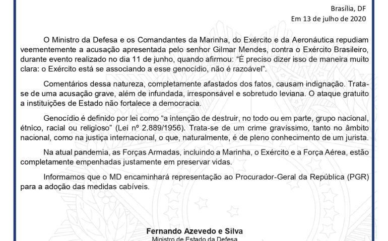 Nota oficial do Ministério da Defesa_page-0001