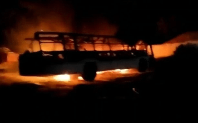 Ônibus incendiado no RN