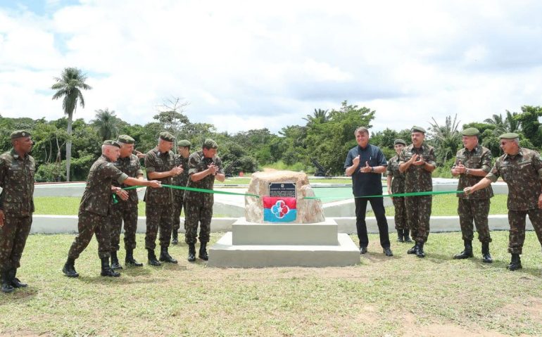(Araçoiaba - PE, 23/03/2022) Cerimônia de Lançamento da Pedra Fundamental da Nova Escola de Sargentos do Exército.
Foto: Isac Nóbrega/PR