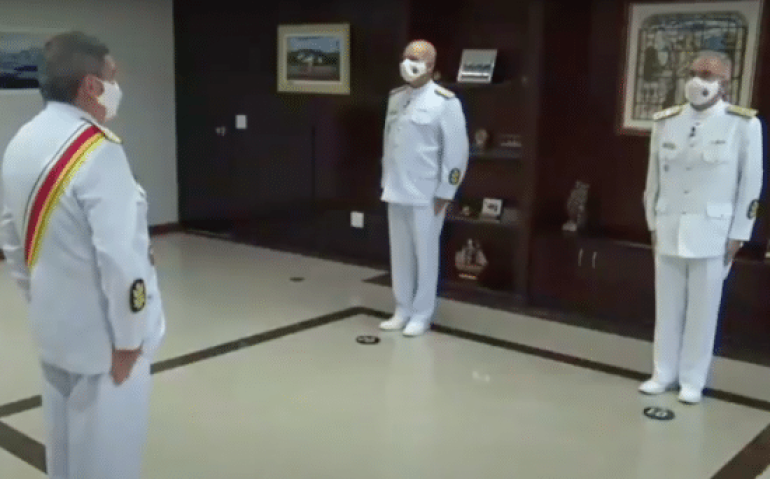 Cerimônia de posse foi realizada na tarde desta sexta, 2, a número restrito de convidados. Foto: Reprodução / YouTube / STM