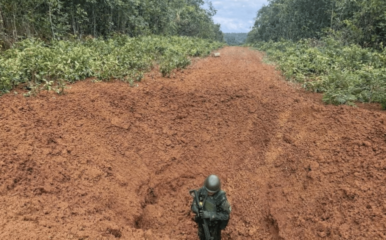 Comando Conjunto Catrimani II interdita pistas clandestinas de pouso na Terra Indígena Yanomami (Divulgacao EB)
