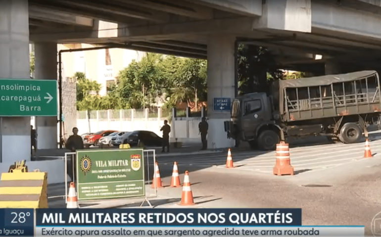 Exército apura assalto em que sargento agredida teve arma roubada (Reprodução: g1)