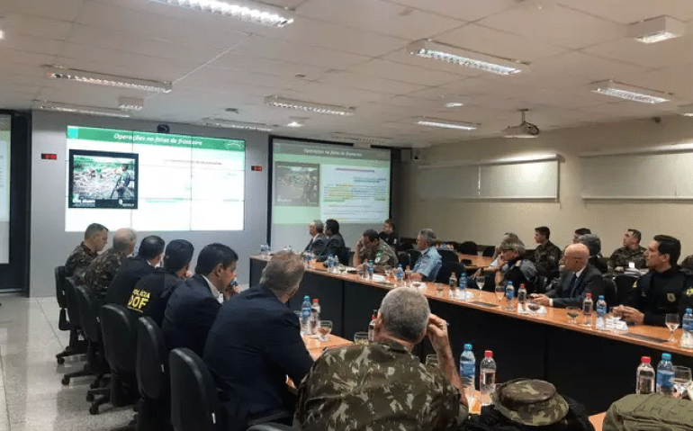 Representantes das forças de segurança se reuniram nesta segunda-feira (6) no Comando Militar do Oeste (Foto: Divulgação) - CREDITO: CAMPO GRANDE NEWS