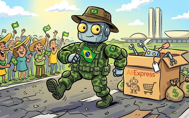 Robô do Exército desfilando no 7 de setembro