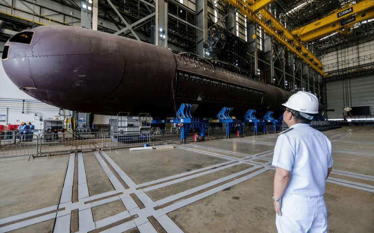 O submarino Humaitá, 2º da série de quatro embarcações que fazem parte de acordo firmado entre Brasil e França Foto: Alex Ribeiro/Estadão