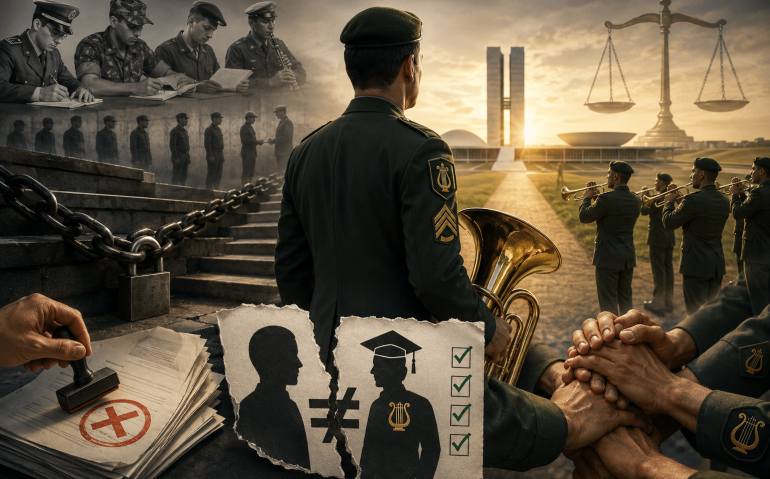 Confundidos com sargentos do Quadro Especial, músicos do Exército foram preteridos ao longo da carreira