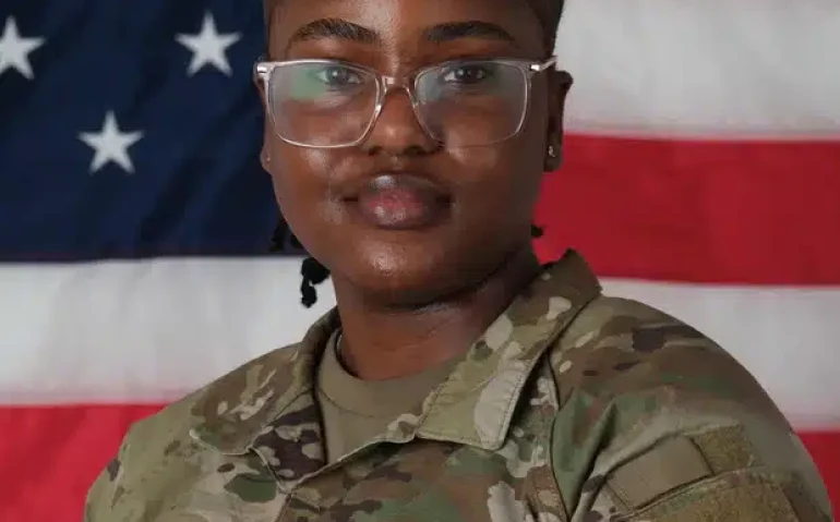 A segundo soldado Mariyah Collington desapareceu em 2 de maio nas águas da costa sul de Marrocos (Imagem US Army)