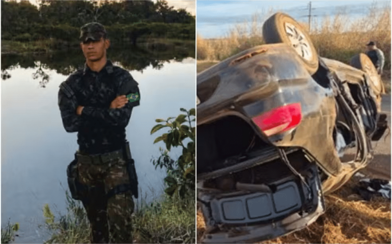 o Soldado Jean Alcantara dos Santos faleceu no local
