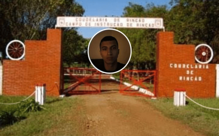 Soldado morto na coudelaria do rincão