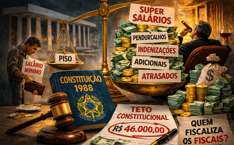Super salários e penduricalhos (Imagem ilustrativa, criada por IA)