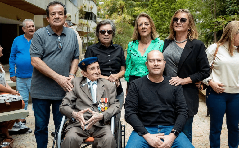 Tenente Coronel Nestor e os filhos (Matheus Veloso/Metrópoles)