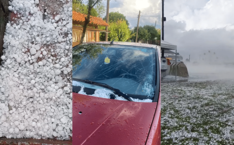Cidade foi devastada por tempestade de granizo (Imagens: Lenon Boeno - Portal Erechim)
