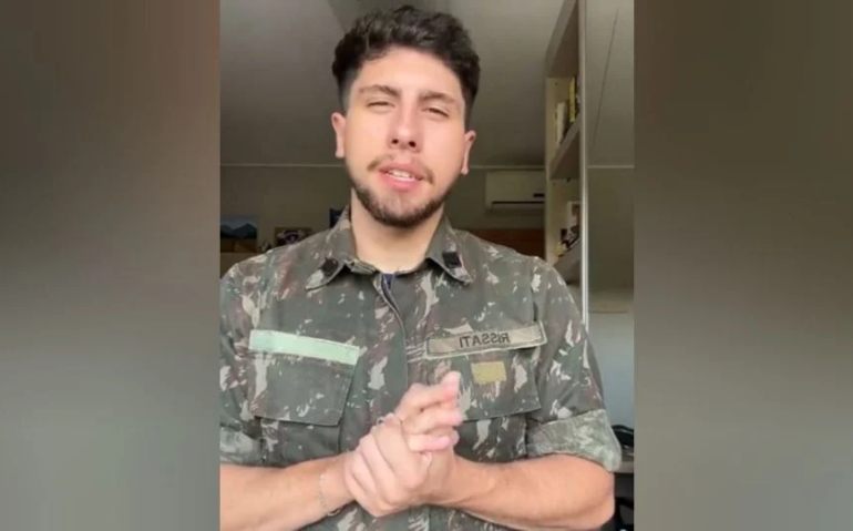 O ex-atirador Luís Felipe Rissati Faria.
(TikTok/Reprodução)
