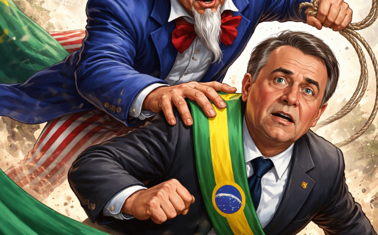 Tio Sam tentando capturar um presidente do Brasil
