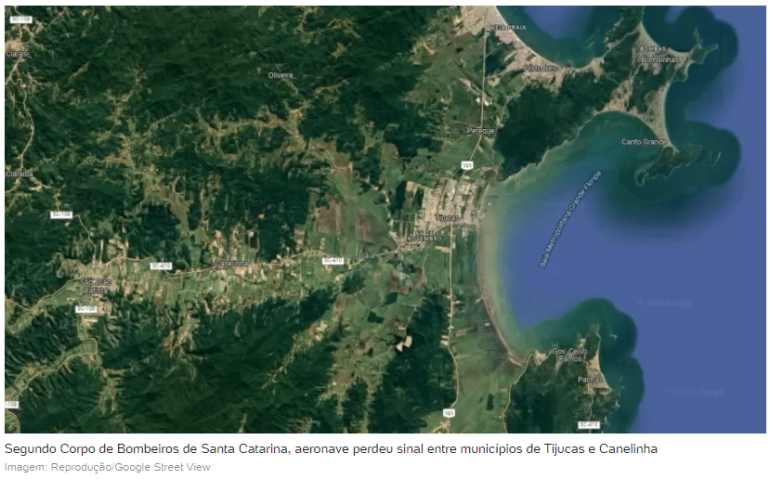 Trajeto avião da FAB SC