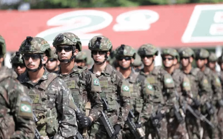 Militares da 23ª Brigada de Infantaria de Selva, sediada em Marabá (PA), embarcaram nessa segunda-feira para os Estados Unidos (Comando Militar do Norte/Divulgação)