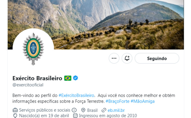 Twitter do Exército