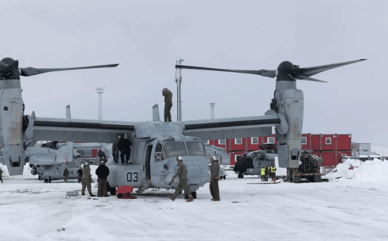 O avião US OSPREY "foi declarado desaparecido às 08h26 (14:26 no horário de Brasília) no sul de Bodø", na Noruega - Forças Armadas da Noruega
