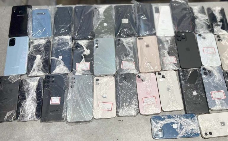 celulares apreendidos com boliviano em Corumbá