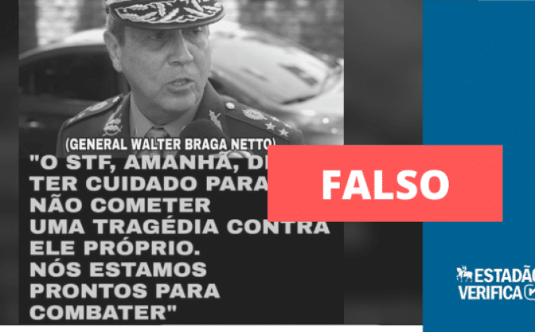 general Braga Neto - postagem falsa