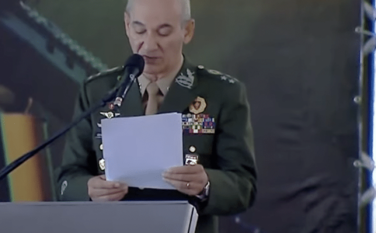 Chefe do Estado-Maior do Exército, general Amaro discursa em cerimônia de promoção de oficiais-generais, em Brasília...