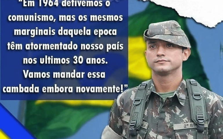 A postagem do major Costa Araújo no dia 31 de Março pregando novo tomada do poder contra o comunismo provocou a primeira punição em 2021 e deflagrou o IPM que resultou em condenação. Foto: Reprodução/Instagram/MajCostaAraújo