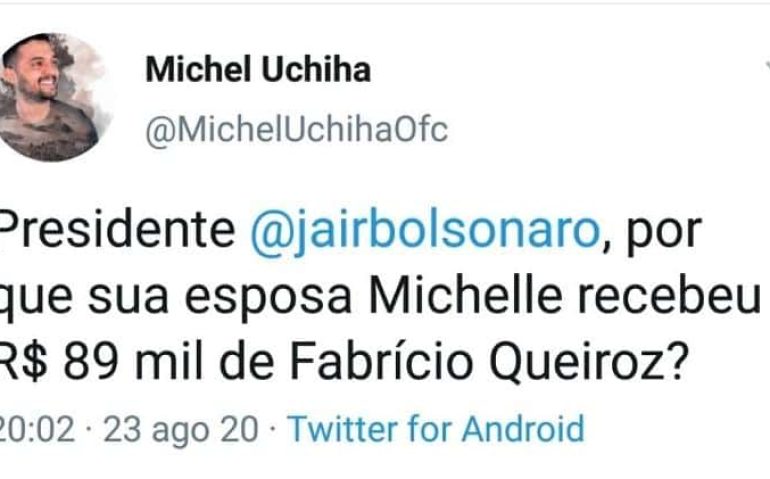 Post em que Michel Uchiha, terceiro sargento da Marinha, questiona Jair Bolsonaro - Reprodução