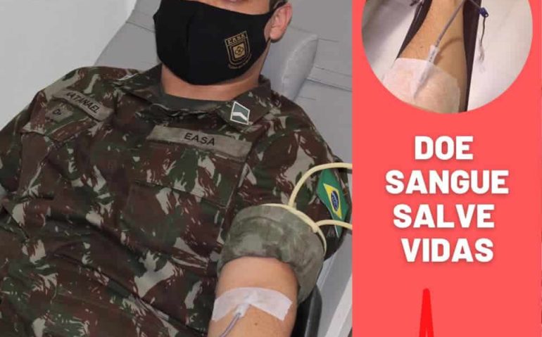 militar da easa doando sangue