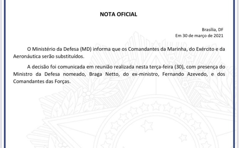 nota defesa saida comandantes