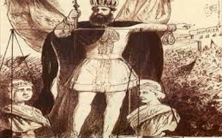 Ilustração que personifica o Poder Moderador em Dom Pedro II